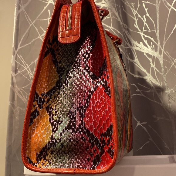 SALE BNWT Brahmin Tia Red Dragon Experium Genuine Leather Women’s Large Tote Bag - Picture 8 of 10